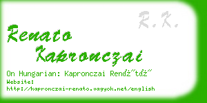 renato kapronczai business card